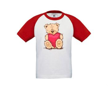 Dětské tričko baseball Medvídek srdce