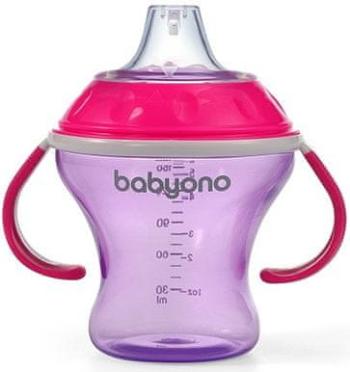 BabyOno Netekoucí hrnek s měkkým pítkem 180ml - růžová