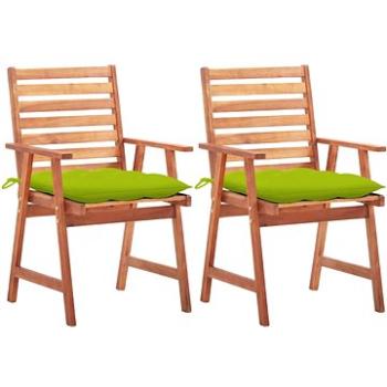 Zahradní jídelní židle 2 ks s poduškami masivní akáciové dřevo, 3064346 (3064346)