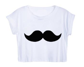 Dámské tričko Organic Crop Top moustache