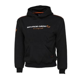 Savage Gear Dětská Rybářská Mikina Junior Logo Hoodie Black Ink - 14-16 let