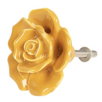 Nábytková úchytka Žlutá růže – Ø 4 cm 64282