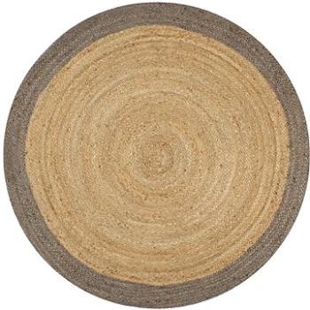 Ručně vyrobený koberec z juty s šedým okrajem 120 cm (133675)