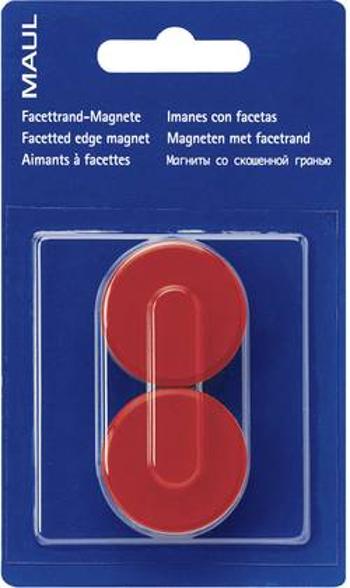 Maul MAULpro, 6178225 magnet, (Ø x v) 34 mm x 13 mm, kulatý, facetový okraj , červená, 2 ks