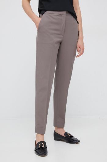 Kalhoty Calvin Klein dámské, fialová barva, fason cargo, medium waist
