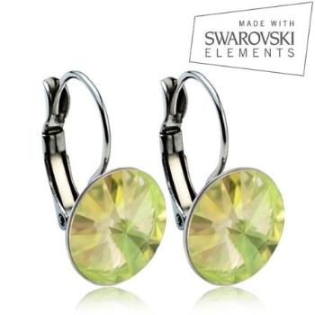 Ocelové náušnice RIVOLI 12 mm SWAROVSKI Elements Luminous Green ASW15