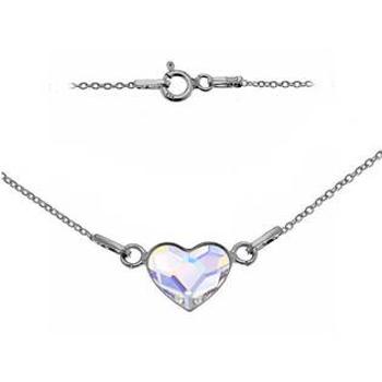 NUBIS® Stříbrný náhrdelník se srdcem Crystals from Swarovski® Crystal AB - NB-0200-AB