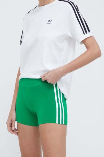 Kraťasy adidas Originals dámské, zelená barva, s aplikací, high waist