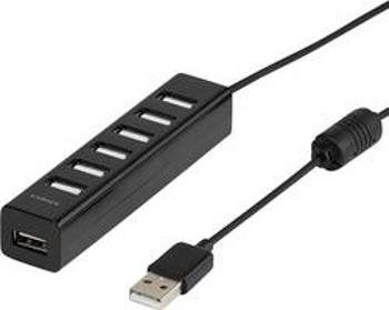 USB 2.0 hub Vivanco IT-USBHUB7PWR, 7 portů, černá