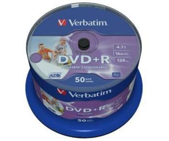 Verbatim DVD+R 4,7GB 16x, printable, 50ks (43512), 43512