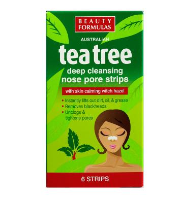 Beauty Formulas Tea tree čistící pásky na nos 6 ks