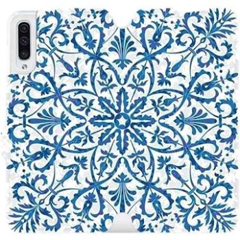 Flipové pouzdro na mobil Samsung Galaxy A50 - ME01P Modré květinové vzorce (5903226860630)