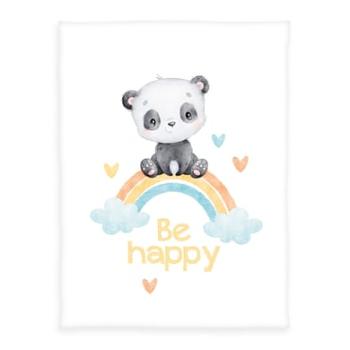 babybest® Chlupatá deka z mikrovlákna Rainbow Panda 75 x 100 cm