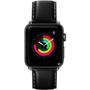 Laut Oxford kožený řemínek pro Apple Watch 42mm / 44mm - černý LAUT-AWL-OX-BK