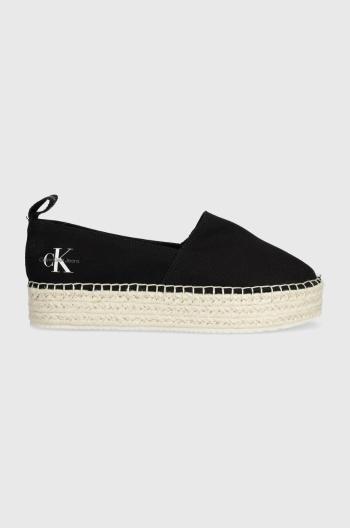 Espadrilky Calvin Klein Jeans PLATFORM ESPADRILLE ML BTW černá barva, na platformě, YW0YW01378