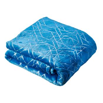 TP Mikroflanelová deka Premium se zlatým vzorem 150x200 - Modrá