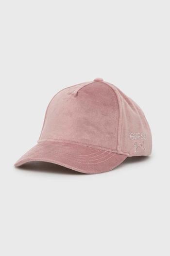Dětská baseballová čepice Guess růžová barva