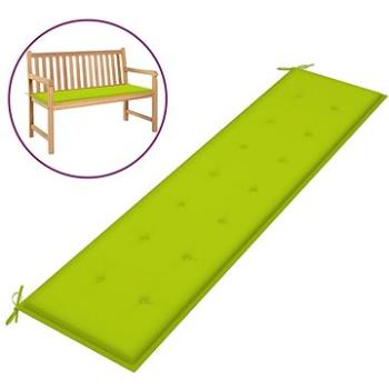 Poduška na zahradní lavici jasně zelená 200 x 50 x 4 cm textil (314100)