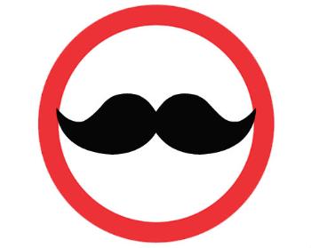 Samolepky zákaz - 5ks moustache