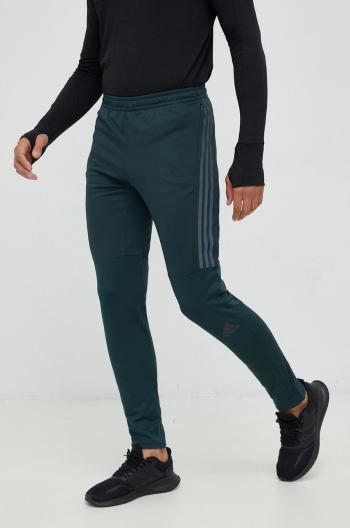 Běžecké kalhoty adidas Performance Run Icon , zelená barva, s potiskem
