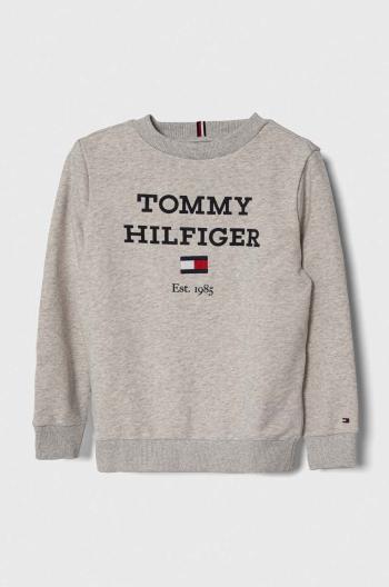 Dětská mikina Tommy Hilfiger šedá barva, s potiskem