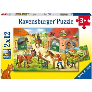Ravensburger puzzle 051786 Šťastný den na statku 2x12 dílků  (4005556051786)