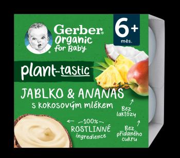 Gerber Organic 100% rostlinný dezert jablko a ananas s kokosovým mlékem kus 4 x 90 g