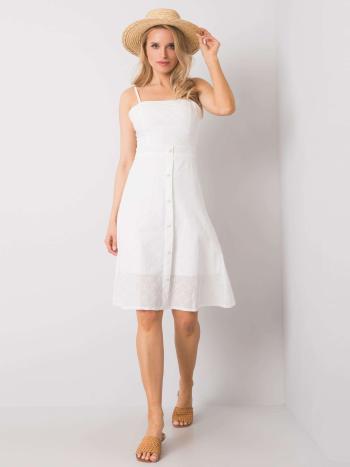 BÍLÉ DÁMSKÉ ŠATY NA RAMÍNKA 322-SK-1685.43-WHITE Velikost: XL