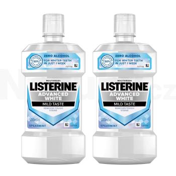 Listerine Advanced White Mild Taste ústní voda 2x500 ml