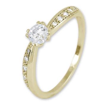 Brilio Zlatý prsten s krystaly 229 001 00830 00 53 mm