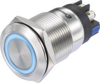 Tlačítkový spínač TRU COMPONENTS LAS1-GQ-11E/L/B/12V/S, 250 V/AC, 3 A, ocelová, 1 ks