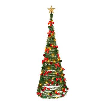 Umělý vánoční stromek pop-up, zeleno/červený, 150 cm