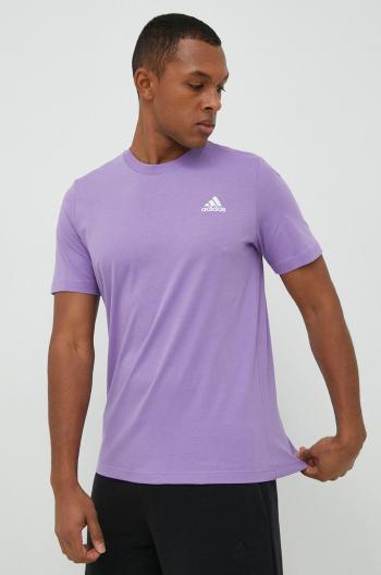 Bavlněné tričko adidas fialová barva