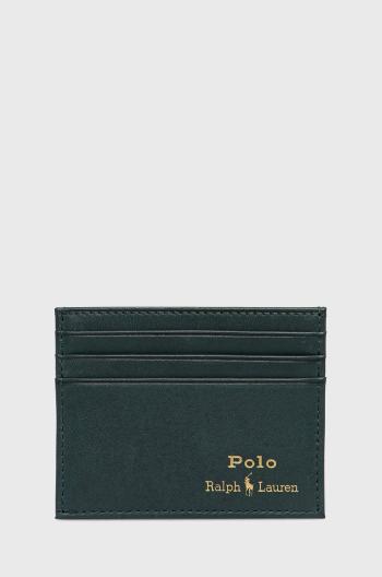Kožené pouzdro na karty Polo Ralph Lauren zelená barva