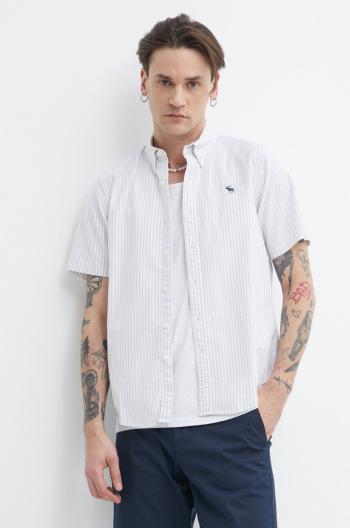 Košile Abercrombie & Fitch pánská, šedá barva, regular, s límečkem button-down