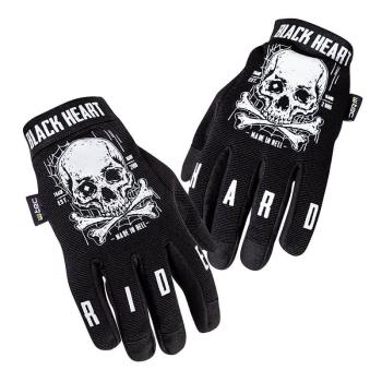 Moto rukavice W-TEC Black Heart Web Skull Barva černá, Velikost L