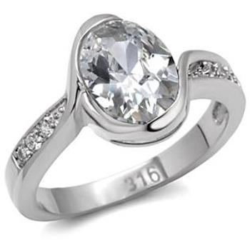 Šperky4U Ocelový prsten se zirkony OPR1555 - velikost 52 - OPR1555-52