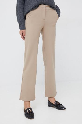 Kalhoty Vero Moda dámské, béžová barva, jednoduché, medium waist