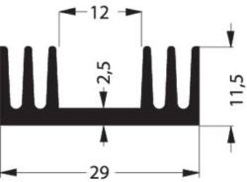 Chladič Fischer Elektronik SK 09 50 SA, 29 x 11,5 x 50 mm, 7,2 kW