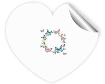 Samolepky srdce - 5 kusů Rámeček z motýlů