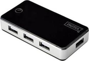 USB 2.0 hub Digitus DA-70222, 7 portů, 85 mm, černá, stříbrná