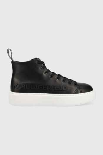 Kožené sneakers boty Karl Lagerfeld Maxi Kup černá barva