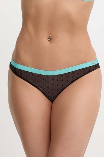 Plavkové kalhotky Pepe Jeans DOT MESH BIKINI černá barva, průhledné, PLU11015