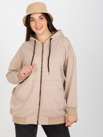 BÉŽOVÁ MIKINA SE ZIPEM -RV-BL-8262.85-BEIGE Velikost: ONE SIZE