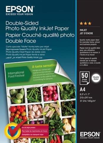 Double-Sided Photo Quality Inkjet Paper,A4,50 sheets, C13S400059