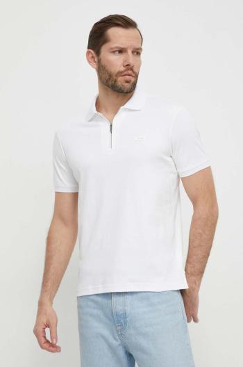 Bavlněné polo tričko Calvin Klein bílá barva, K10K112754