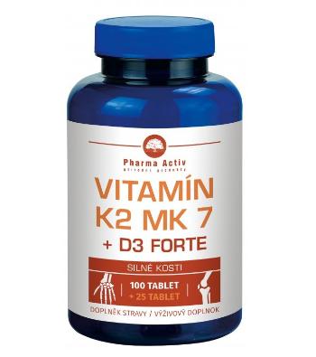 Pharma Activ Vitamin K2 MK7 + D3 FORTE 1000 I.U. 125 tablet