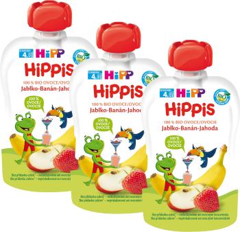 HiPP BIO Hippis 100% ovoce Jablko-Banán-Jahoda 3 x 100 g