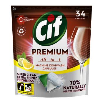 Cif Premium Clean All in 1 Lemon&Bergamot Kapsle do myčky nádobí 34 ks