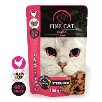 FINE CAT kapsička GF 100 g, Sterilised, kuřecí v omáčce - FINE CAT kapsička grain free 100 g, Sterilised, kuřecí v omáčce
